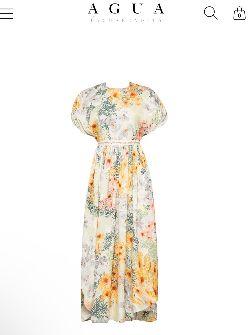 New Agua by Agua Bendita Aire Florecer Embroidered Maxi Dress - Yellow Floral. S - Picture 6 of 13